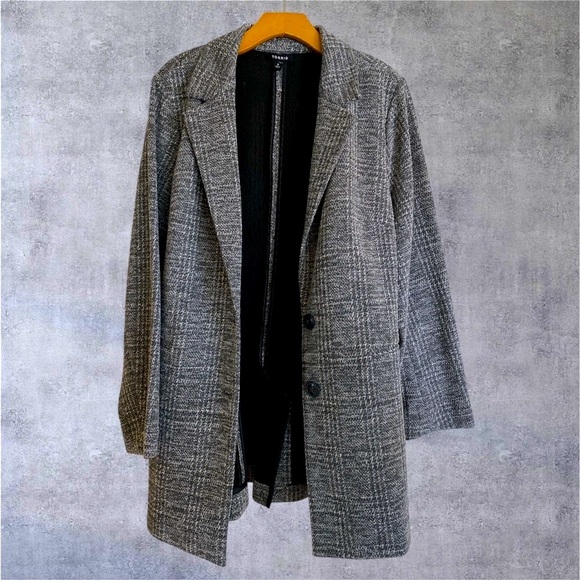 NEW TORRID STUDIO Double Knit Boyfriend Blazer Grey Plaid Size 2X TORRID 2 NWOT - Picture 11 of 17